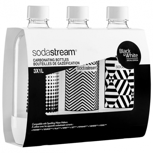 Пак из трех карбонированных бутылок Sodastream Black&White