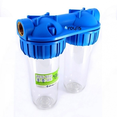 Корпус фильтра Atlas Filtri DUPLEX PLUS 3P 1" 10" BFO SX TS RA112T711 Корпус фильтра Atlas Filtri DUPLEX PLUS 3P 1" 10" BFO SX TS RA112T711