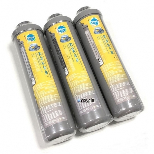 Комплект трьох картриджів для систем зворотного осмосу BlueFilters New Line