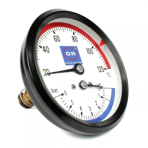 Термоманометр Officine Rigamonti 0508 Ø83мм 0-6 bar