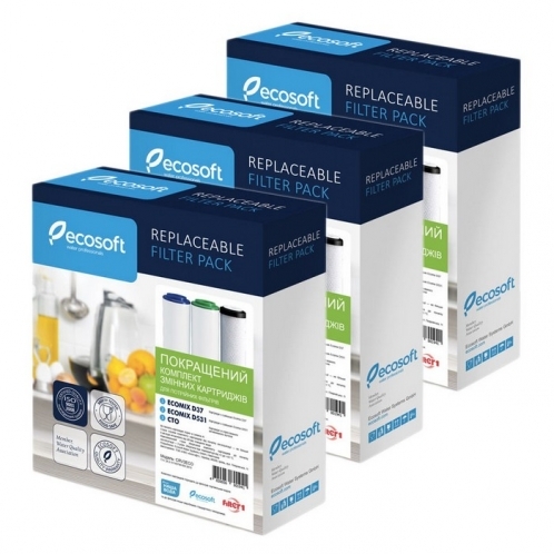 Комплект картриджей Ecosoft Улучшенный CRV3ECO для тройных фильтров 3 шт Комплект картриджей Ecosoft Улучшенный CRV3ECO для тройных фильтров 3 шт