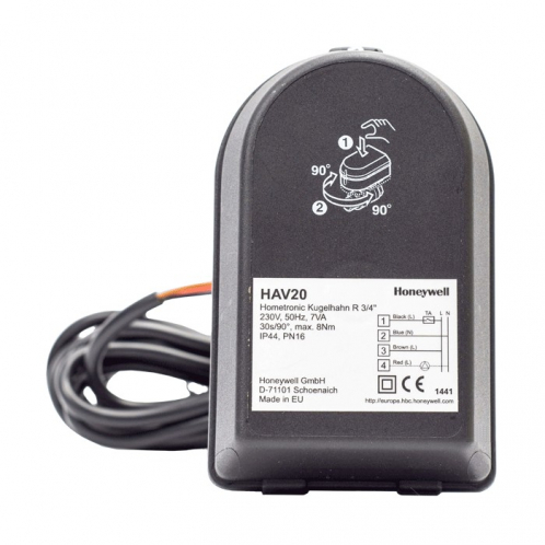 Кран шаровый Honeywell (Resideo) HAV20 с электроприводом, 220В, Ду20 