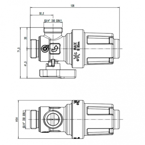 Фильтр магнитный Caleffi XS DN 3/4"  0÷90°C  3 bar (545900) 