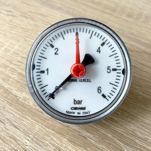 Манометр фронтальний з індикатором CEWAL Ø63 IR 1/4" 6 бар (91469316)