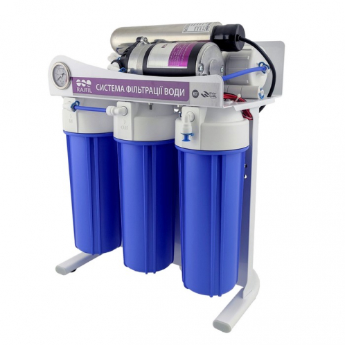 Сиcтема обратного осмоса RAIFIL 75G UV на станине 10" Slim Blue 