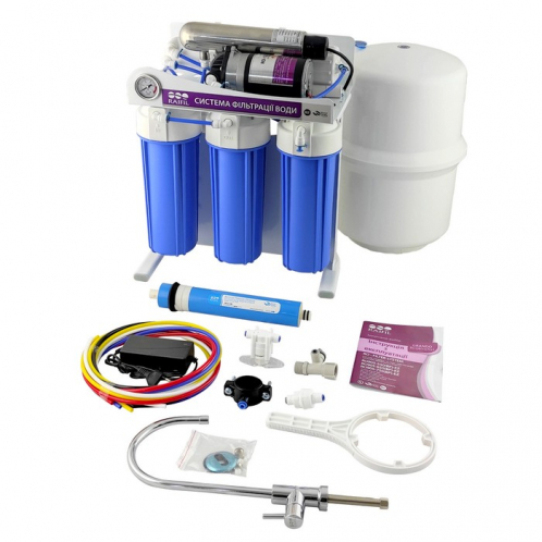 Сиcтема обратного осмоса RAIFIL 75G UV на станине 10" Slim Blue 