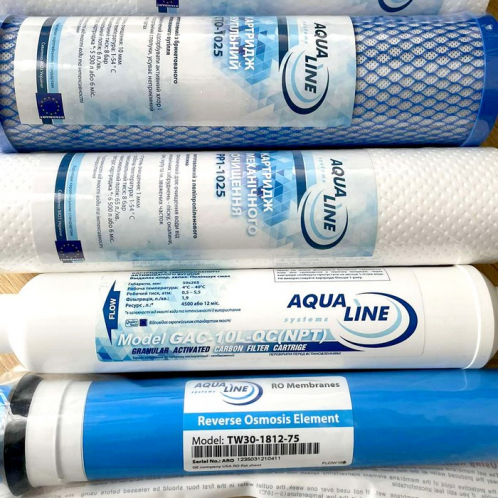 Годовой комплект картриджей Aqualine RO-5 + Мембрана