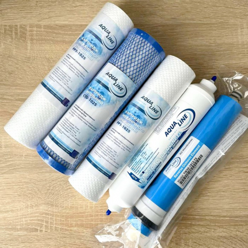 Годовой комплект картриджей Aqualine RO-5 + Мембрана