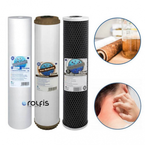 Комплект картриджей Aquafilter "Хлор + Железо" Big Blue 20 