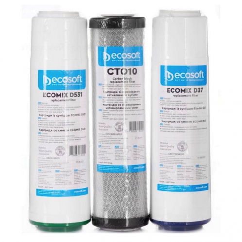 Комплект картриджей Ecosoft Улучшенный CRV3ECO для тройных фильтров 3 шт Комплект картриджей Ecosoft Улучшенный CRV3ECO для тройных фильтров 3 шт
