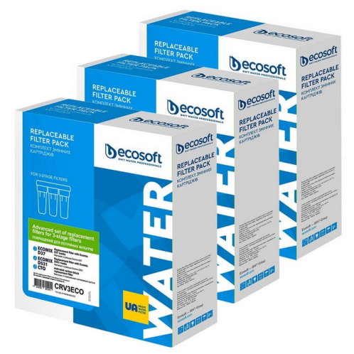 Комплект картриджей Ecosoft Улучшенный CRV3ECO для тройных фильтров 3 шт Комплект картриджей Ecosoft Улучшенный CRV3ECO для тройных фильтров 3 шт