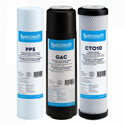 Комплект Absolute п'яти картриджів Ecosoft для фільтра зворотного осмосу