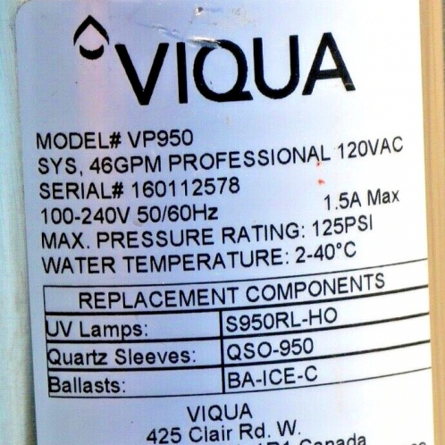 Ультрафиолетовый обеззараживатель VIQUA Proffesional VP950/2