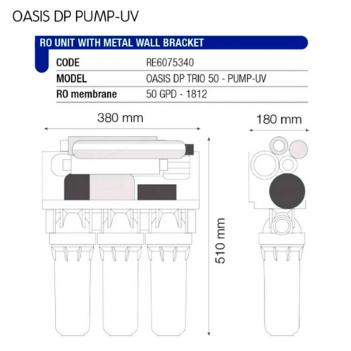 Система обратного осмоса Atlas Filtri Oasis DP PUMP-UV RE6075340
