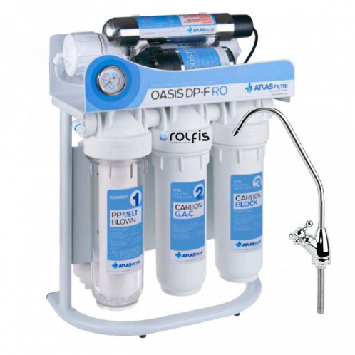 Система зворотного осмосу Atlas Filtri Oasis DP-F PUMP-UV з каркасом RE6075360