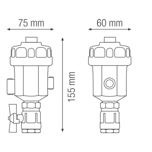 Фильтр магнитный Atlas Filtri FDM-1P  3/4" 90°C/600 μ/3 bar RE6170181