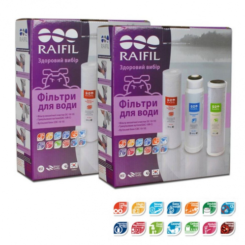 Два комплекта сменных картриджей Raifil Coal Trio Два комплекта сменных картриджей Raifil Coal Trio