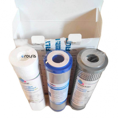 Комплект трех картриджей Leader для проточного фильтра Комплект трех картриджей Leader для проточного фильтра