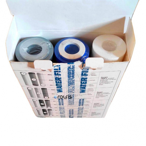 Комплект трех картриджей Leader для проточного фильтра Комплект трех картриджей Leader для проточного фильтра