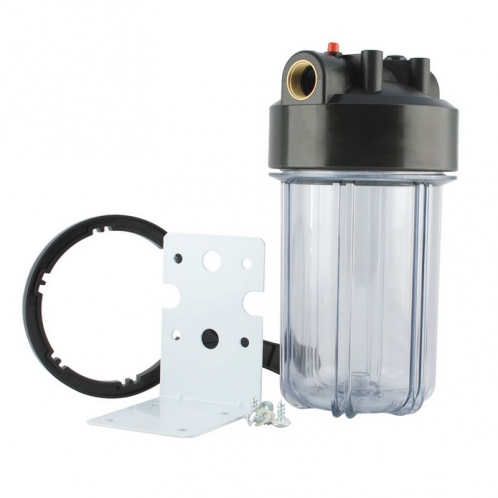 Корпус фильтра 10 Big Blue 1" прозрачный в комплекте ключ, кронштейн, саморезы