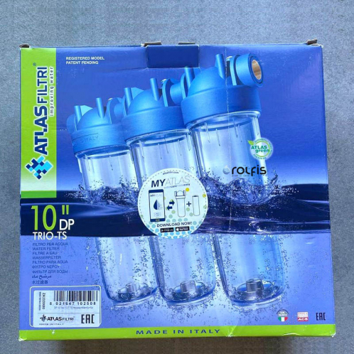 Магистральный фильтр комплексной очистки Atlas Filtri 10 DP Trio 1/2" + картриджи 10"