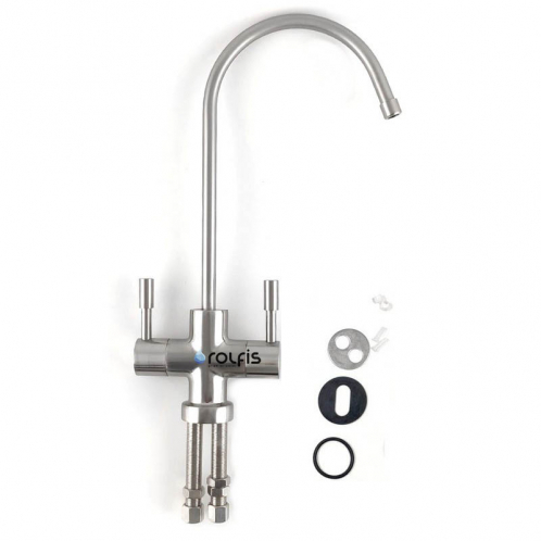 Кран двойной матовый Raifil F-09-DUO SN