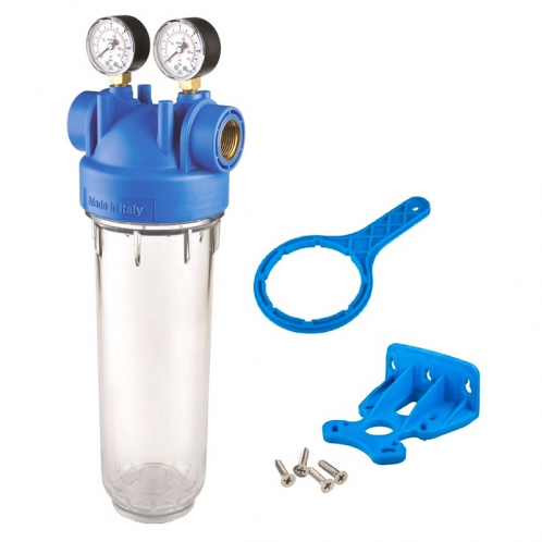 Корпус фильтра с манометрами ATLAS FILTRI DP M MONO TS 1/2" OT 10" KIT ZA1380331 Корпус фильтра с манометрами ATLAS FILTRI DP M MONO TS 1/2" OT 10" KIT ZA1380331