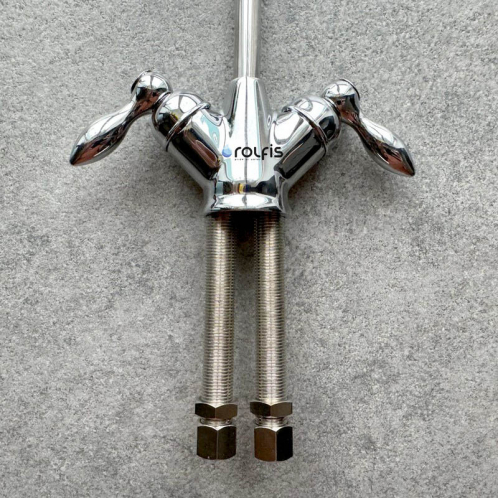 Кран подвійний хромований Kaplya DFCH4-C