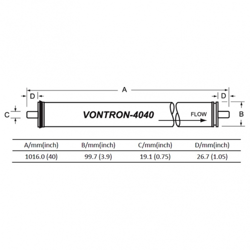 Мембрана Vontron LP21-4040 (15,5 bar/9,1 м3/сутки)