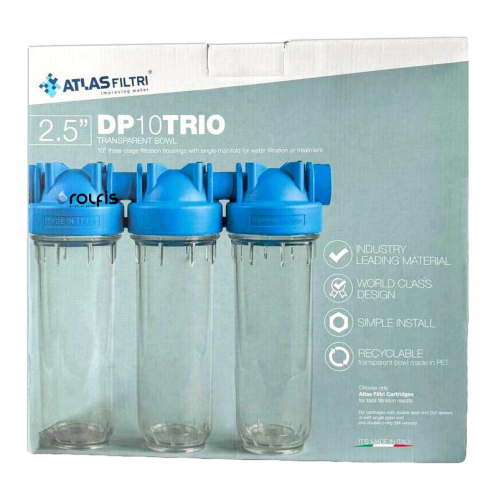 Тройной корпус ATLAS Filtri 10 DP TRIO 3/4" OT 10" ZA3310680
