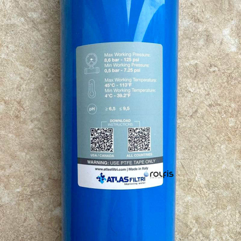 Корпус фильтра Atlas Filtri DP MONO AB 1/2" OT 20" KIT ZA1381312