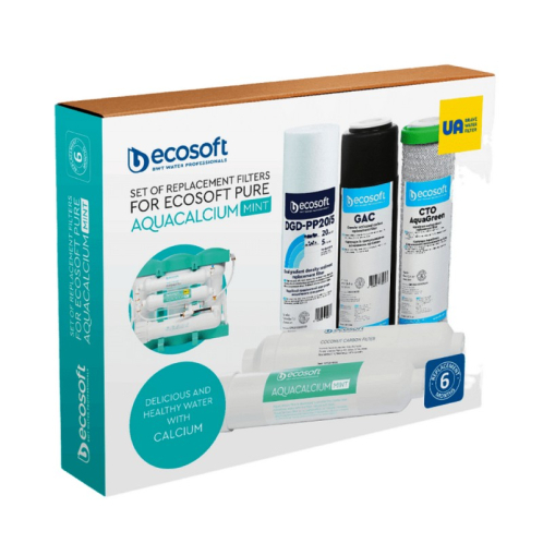 Комплект картриджей Ecosoft P’URE AquaCalcium Mint "6 месяцев"