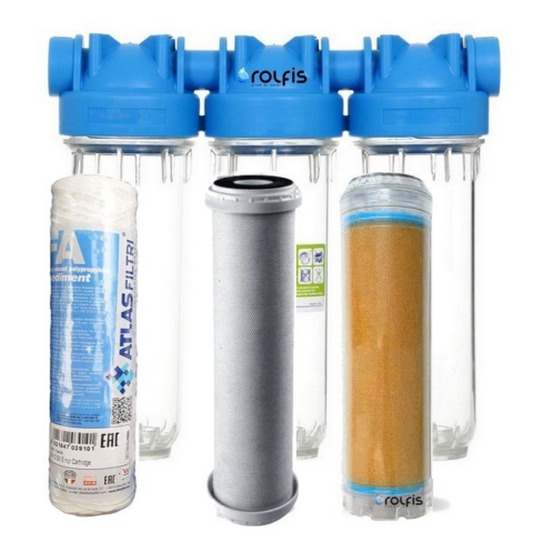 Магистральный фильтр комплексной очистки Atlas Filtri 10 DP Trio 3/4" + картриджи 10"