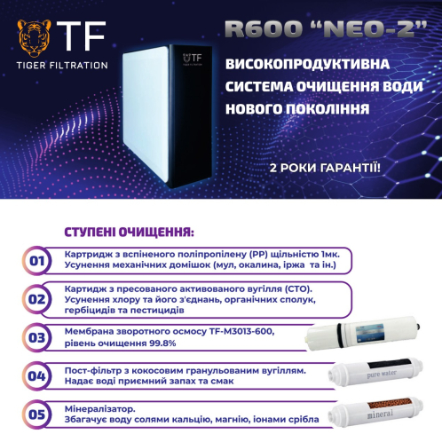 Система обратного осмоса Tiger Filtration R600 NEO-2